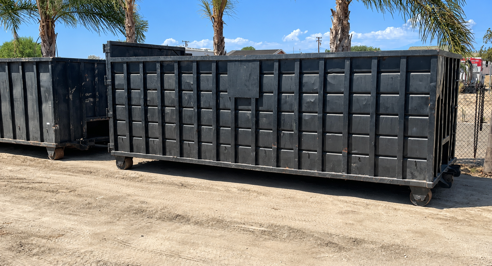 Black roll-off container