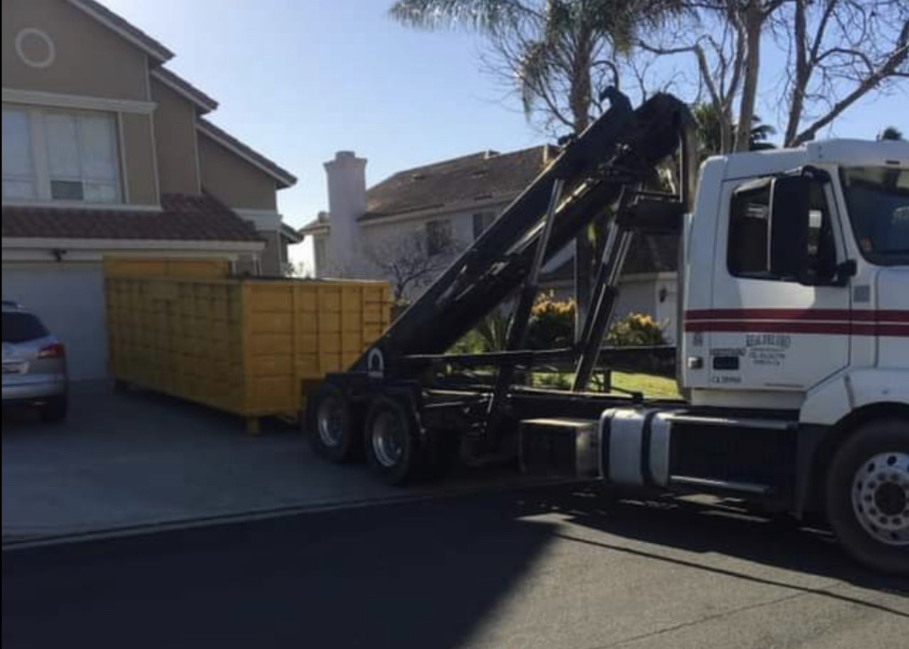 Container delivery at a residential property